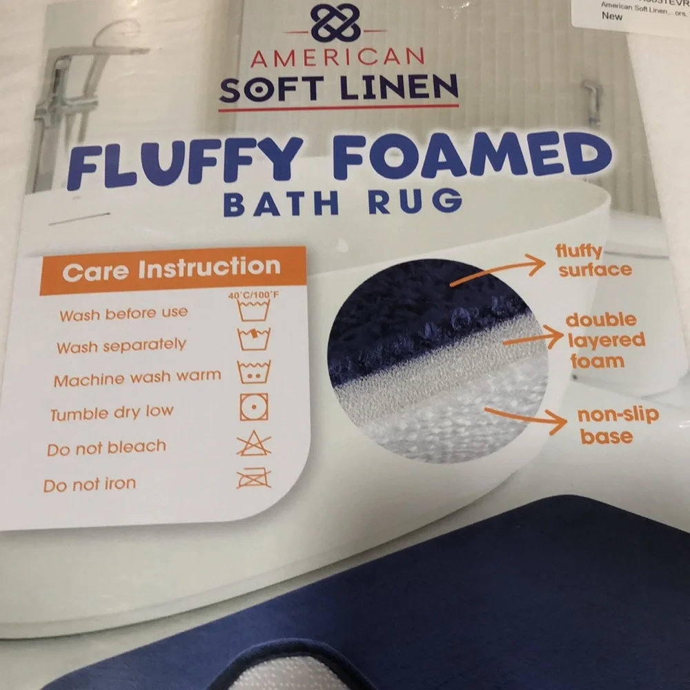 American Soft Linen Fluffy Foamed Bath Rug. 32”x21”. New.